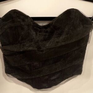 NWT ZARA CORSETRY TULLE CROP TOP